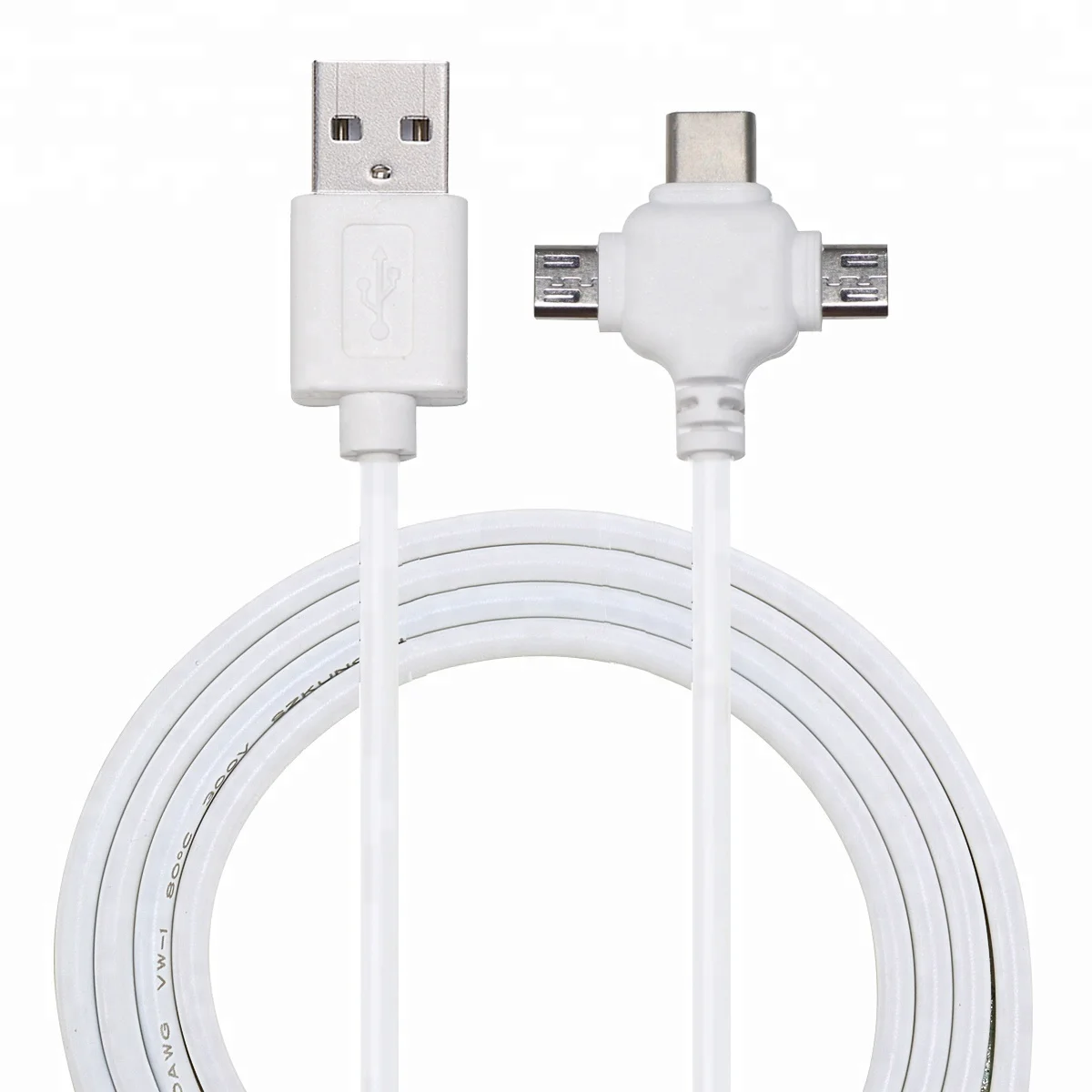 

3 in1 Universal Multi USB Charging Charger Cable Cord For Mobile Phone, Black;white