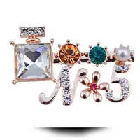 

hot sell rhinestone N5 letter brooch