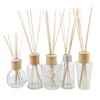 HY cusromed 100ml glass bottles with wooden lids rattan stick reed stick