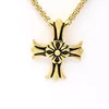 Europe and America style crow flower western cross pendant