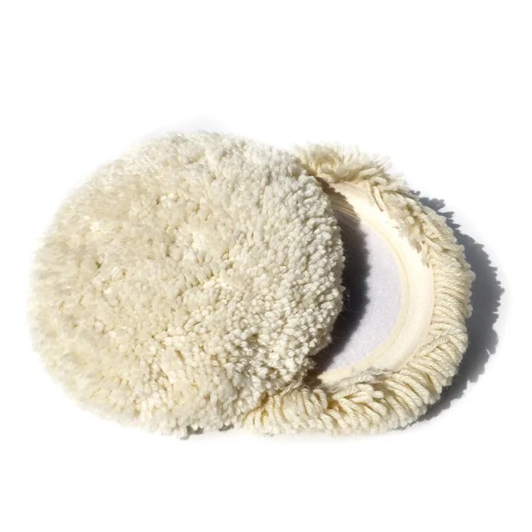Hook And Loop Backing 7inch Car Polishing Twisted Wool Pads Buffing Pad
