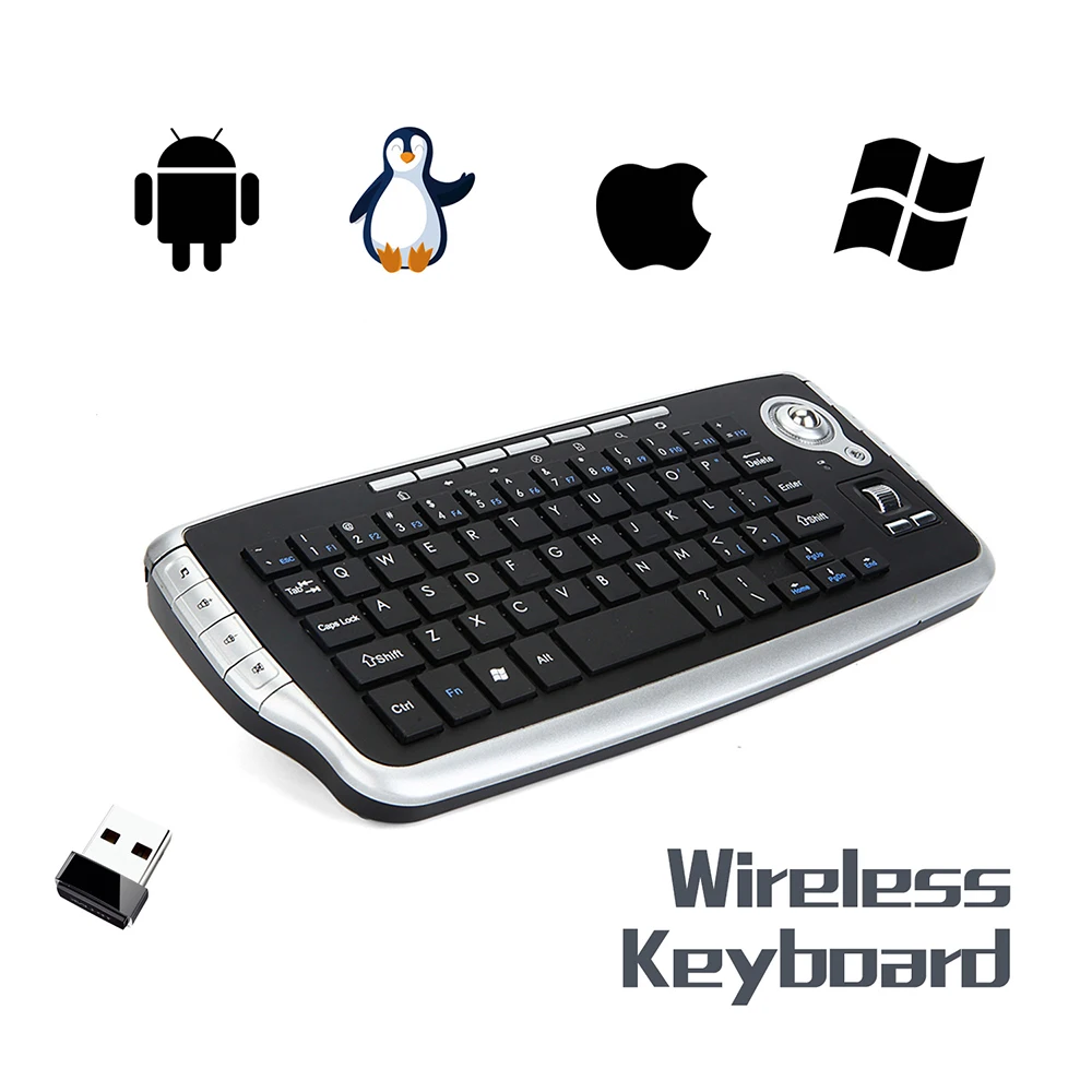 

2.4G mini wireless smart tv keyboard with trackball mouse