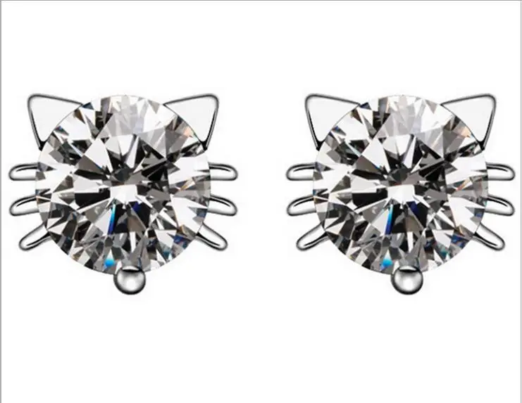 

Tryme Switzerland diamond earrings upscale cat elf ear jewelry hypoallergenic rhodium, N/a