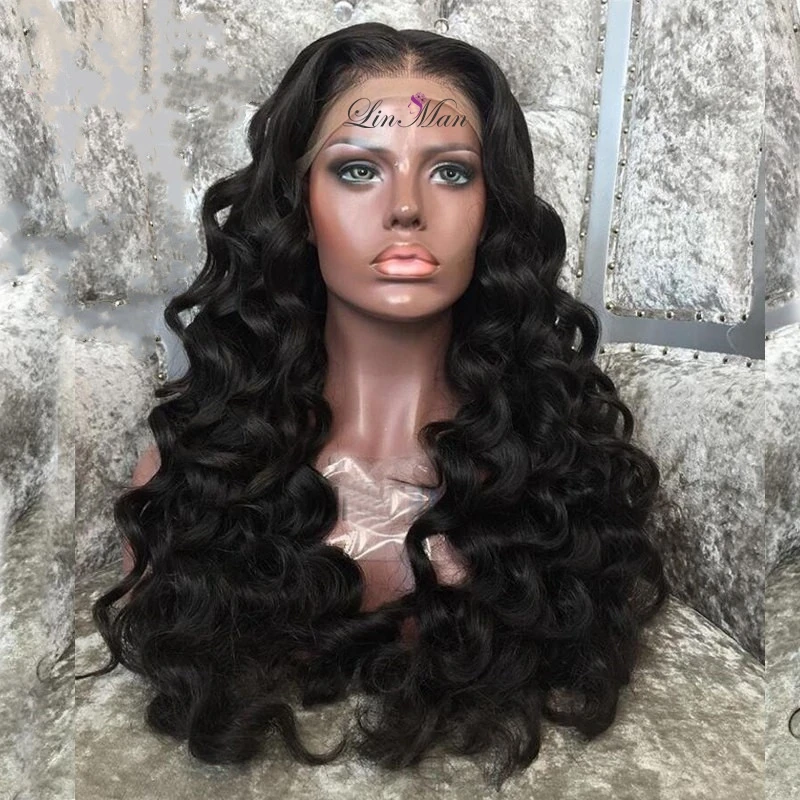 

10A brazilian hair supplier top quality grade nature color lace front wigs loose wave hair wigs Brazilian hair, Natural color lace wig
