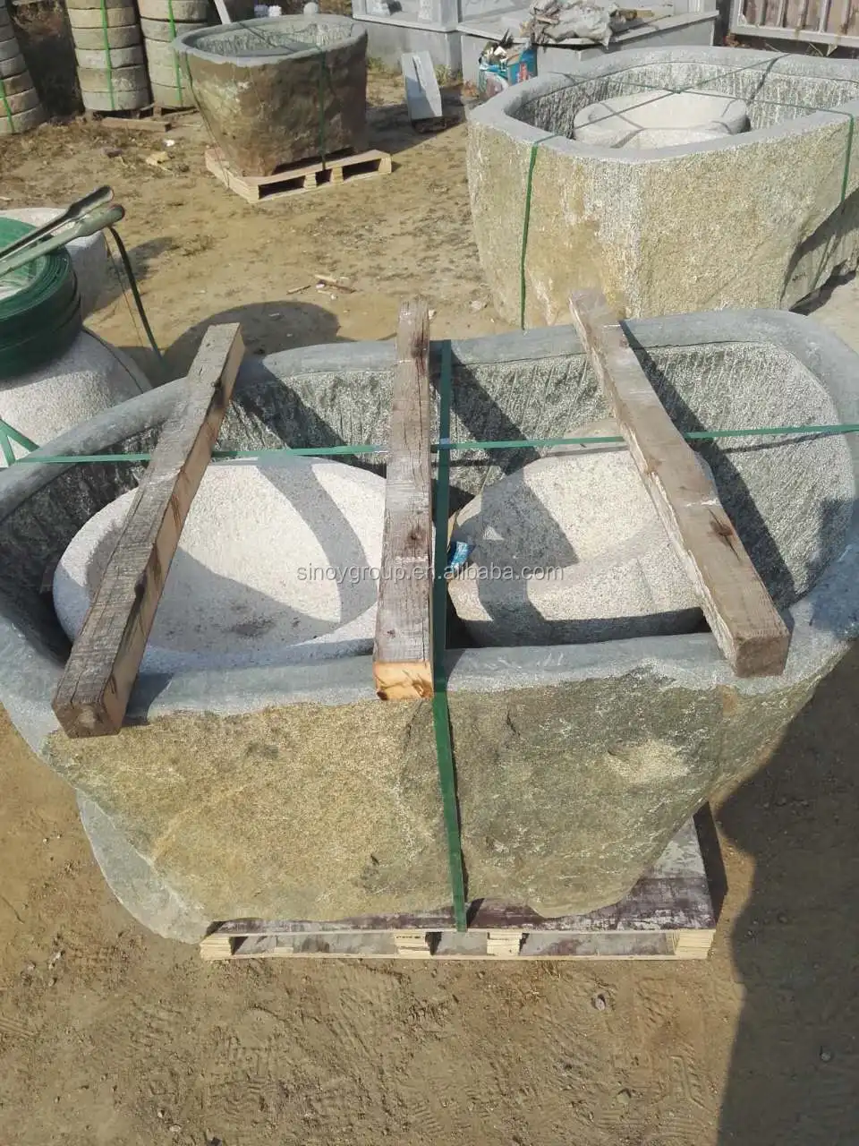 Modern Home Garden Water Troughs,Black Natural Stone Old Stone Water