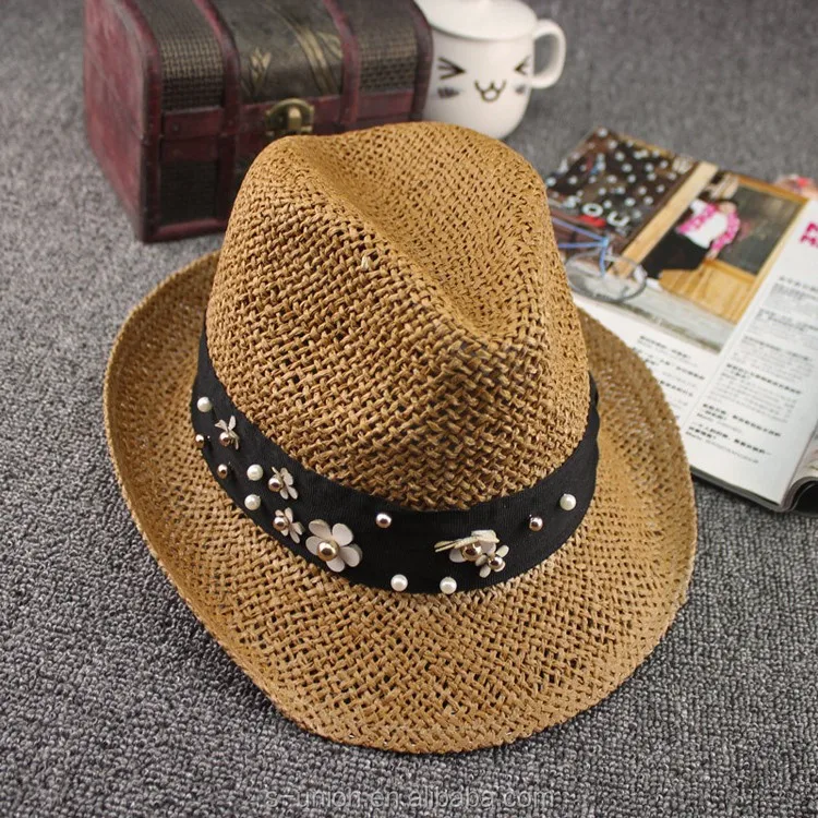 

Summer styles holiday lady straw fedora hats women beach straw trilby hats (SU-SHH121)