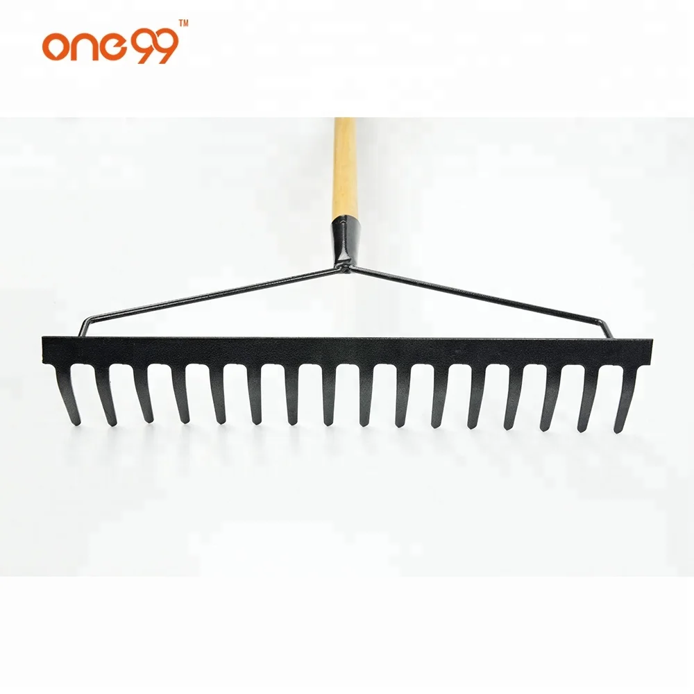
garden black forged lawn bow rake head with 16 tines 