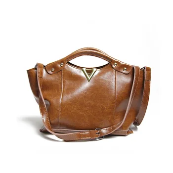 Customize Your Own Logo Women Genuine Wax Leather Shoulder Bag Customize Your Own Logo Women Genuine Wax Leather Shoulder Bag Handbags