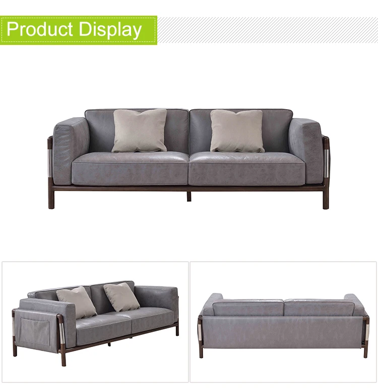 High End Wooden New Design Natural Wood Or Walnut Italian 3 Seat Sofa