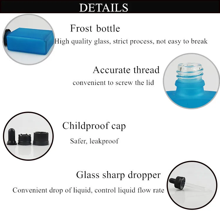 rectangle glass dropper bottle 30ml
