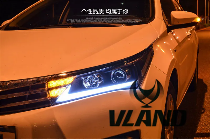 Vland Factory Car Headlamp for Corolla Altis LED head lamp 12V 35w auto headlight front lamp 2014-2016