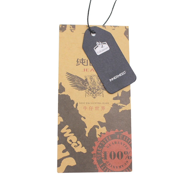 

Professional custom paper black cardboard gold foil hot stamp logo name printed price tshirt hang tag with golden metal eyelet, Custom color
