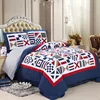 Kids Lovely Patchwork Quilt Set 3PC Washed Cotton Quilts Bedspread Creative Geometric Lattice Pattern Bed Quilt Set