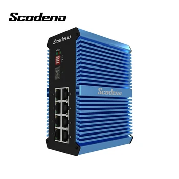 Scodeno Ip50 Gigabit 1 Fiber 100mbps 8 Port Industrial Network