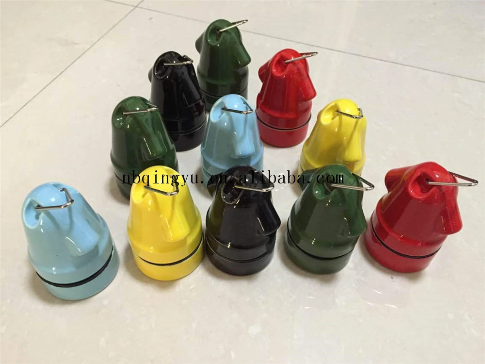 2107 New Design E27 Porcelain Lamp Holder Black Table Lamp Bulb Socket