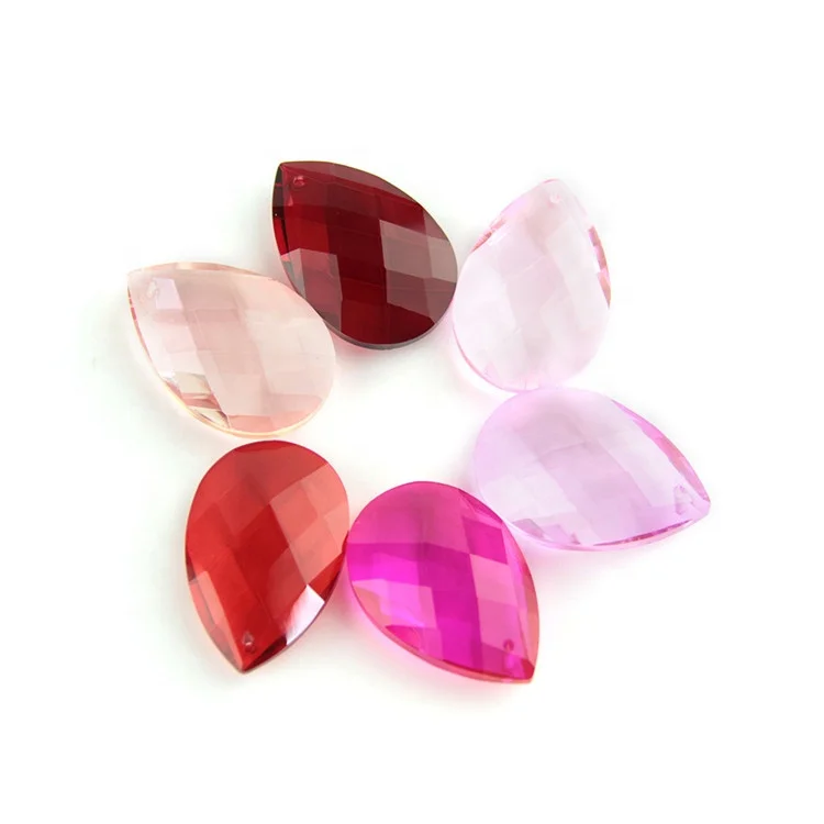 

Mix Color  10pcs Glass Crystal Tear Drop Pendant For Charms Jewelry Chandelier Lamp Parts, Multi color