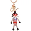 Charm Keychain Monkey Rhinestone Keyring Crystal Key