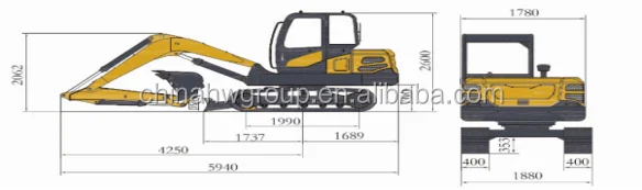 hot sale China 60hp crawler excavator 6.5 ton with hydraulic hammer for sale