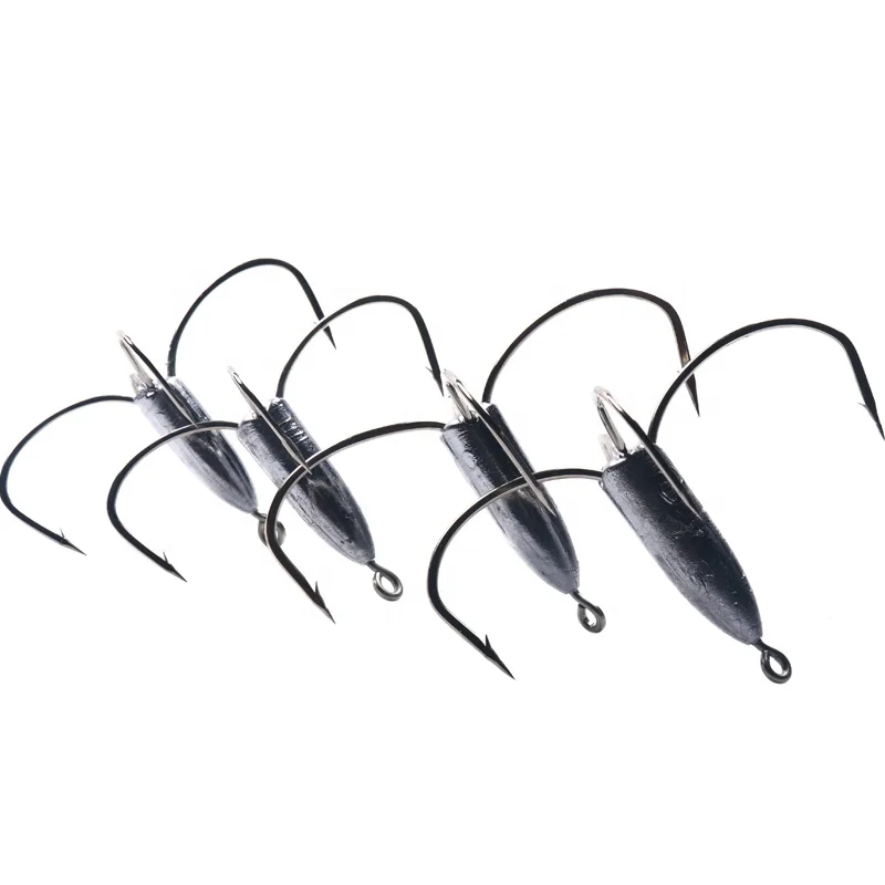 

1PCS  Sharpened Big Fishing four-jaw Hook With Lead Sinker Weight Fishhook Fishing Tackle Tools Accessories, Sliver or as your customized