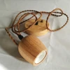 Screw Pendant Light Cord Fitting Mini Round Wooden Pendant Light Fixtures with fabric cable