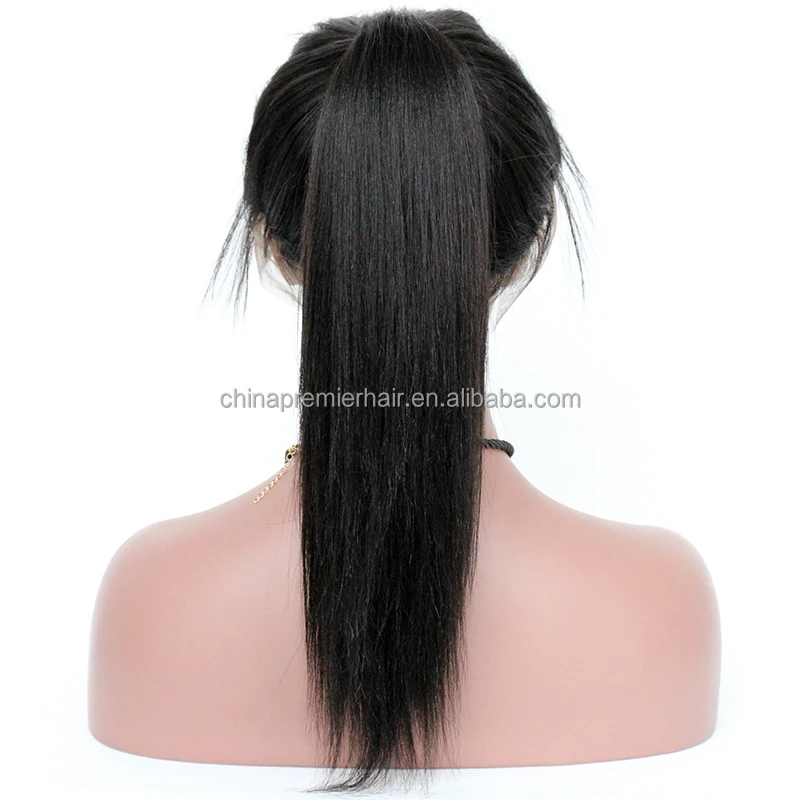 

180% Thick Density Pre Plucked Hairline 100% Brazilian Remy Human Hair Yaki Straight 360 Degree Lace Front Wig, Natural color;1b# in stock