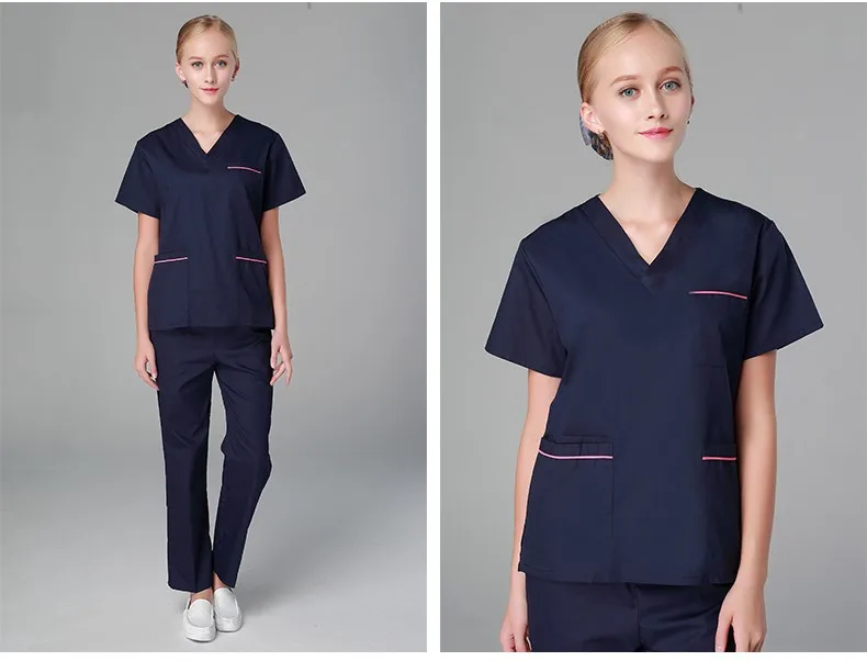 2019 Medical Scrubs Clothing Uniform Dropshipping V Neck Poly Cotton
