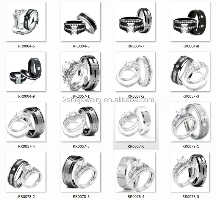 silver&tt wedding ring sets1