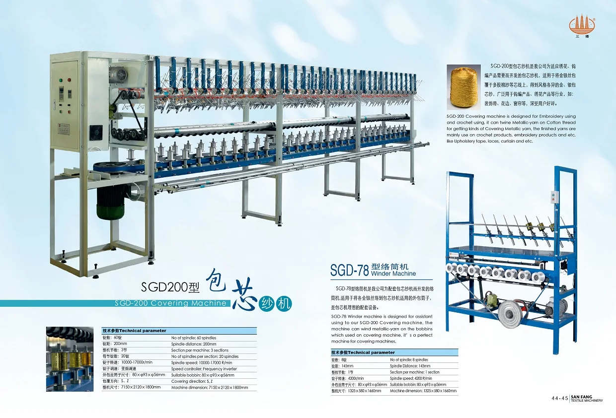 Metallic Yarn Making Machine Crochet Type Metallic Yarn Covering Machine - Hot Product 2019
