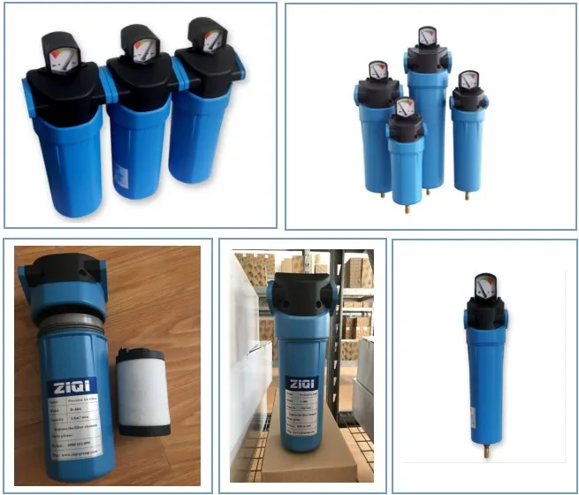 0.01 Micron Compressor Parts Precision Compressed Air Filter For Screw