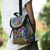 Vintage Embroidery Womens Ethnic Canvas Backpacks for Teenage Girls Wholesale Embroidery Backpack
