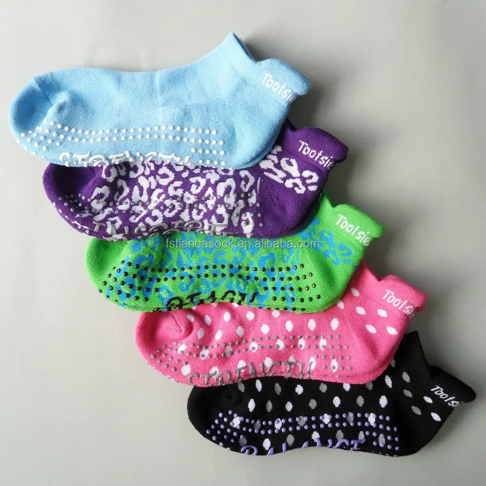 Polka Dots Anti Slip Grips Pilates Studio Sock Non Slip Sticky Bottom