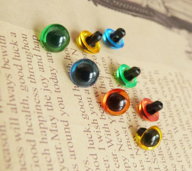 new arrvial 50pcs handscrew toy eyes green red yellow blue clear color option 9mm 10 5mm