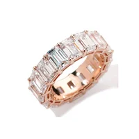 

Fashion 925 Sterling Silver Jewelry,Rose Gold Plated Silver 925 Emerald-Cut Eternity Ring