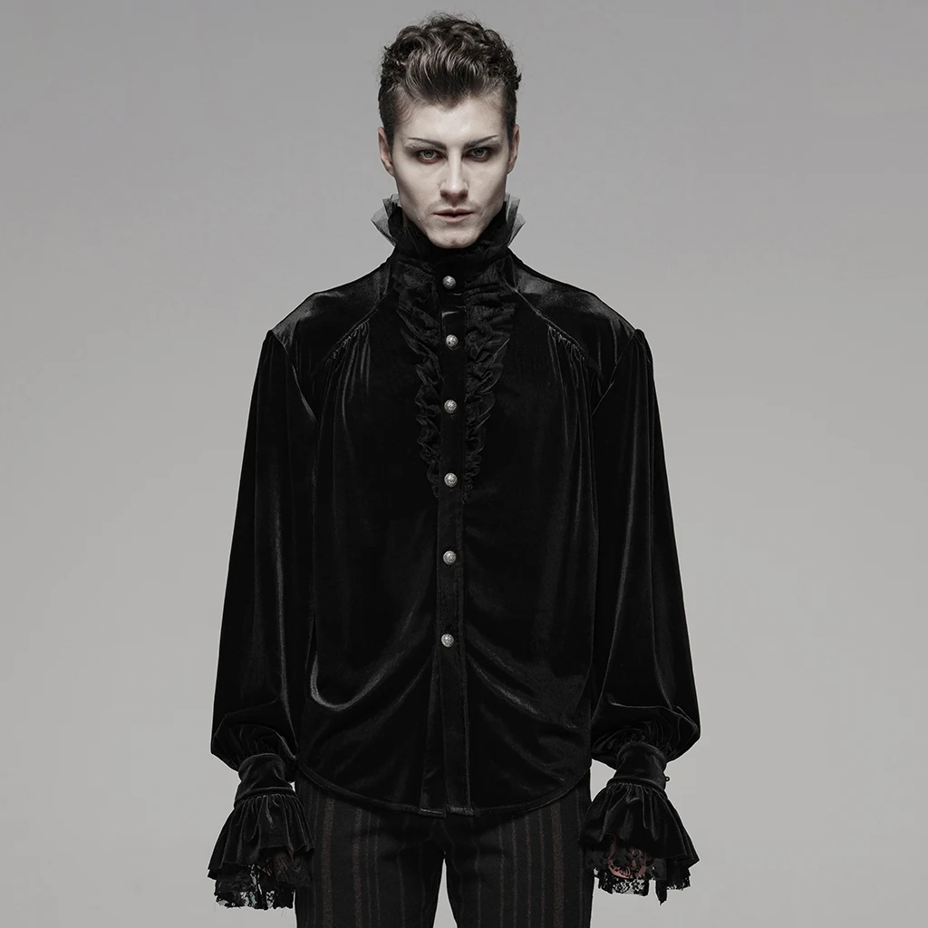 black velvet long sleeve shirt