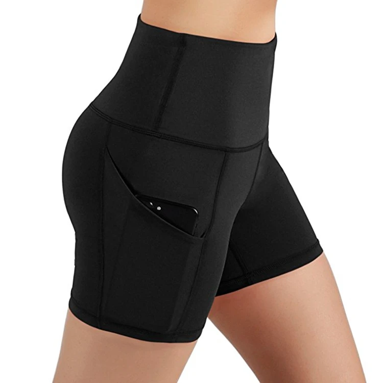 

Women's High Waist Out Pocket Yoga Shorts Pants Tummy Control Workout Running 4 Way Stretch Yoga Shorts, Pictures