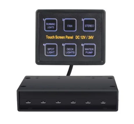 
12V/24V 6 Gang LED Switch Panel Slim Touch Control Panel Box for Car Marine Boat 