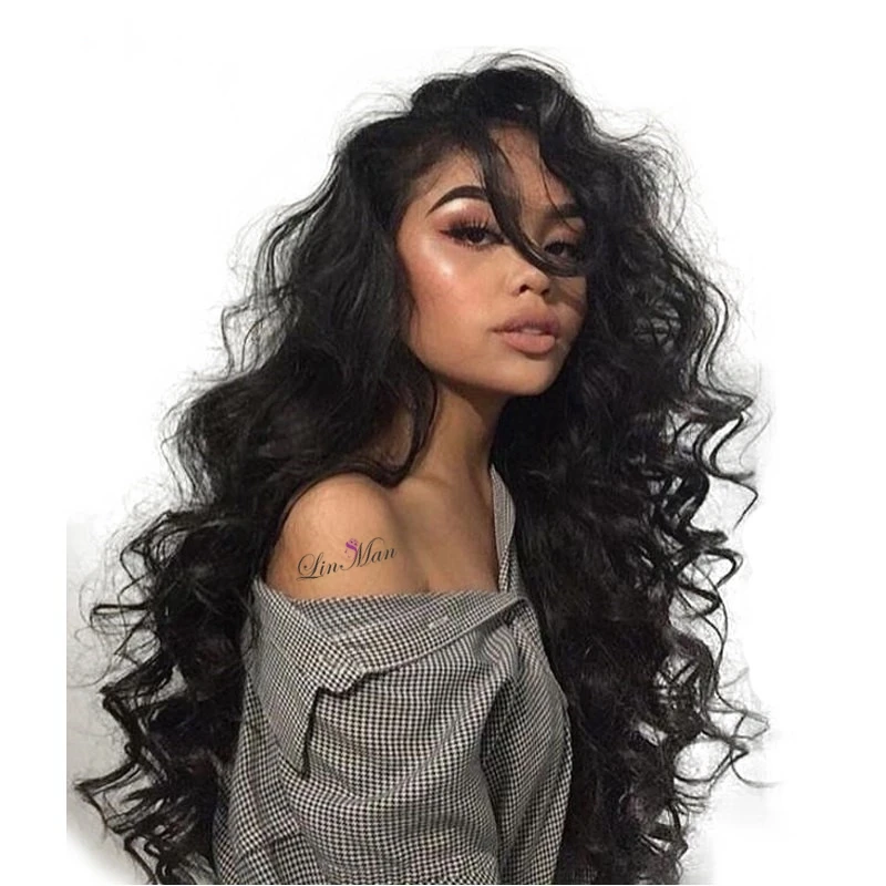 

Wholesale Silky Body Wave Lace Front Wigs with Baby Hair Natural Color Multiple Density Brazilian Hair Wigs, Natural color lace wig