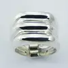 Stacked Angular Triple 925 Silver Designer Rings With Holder