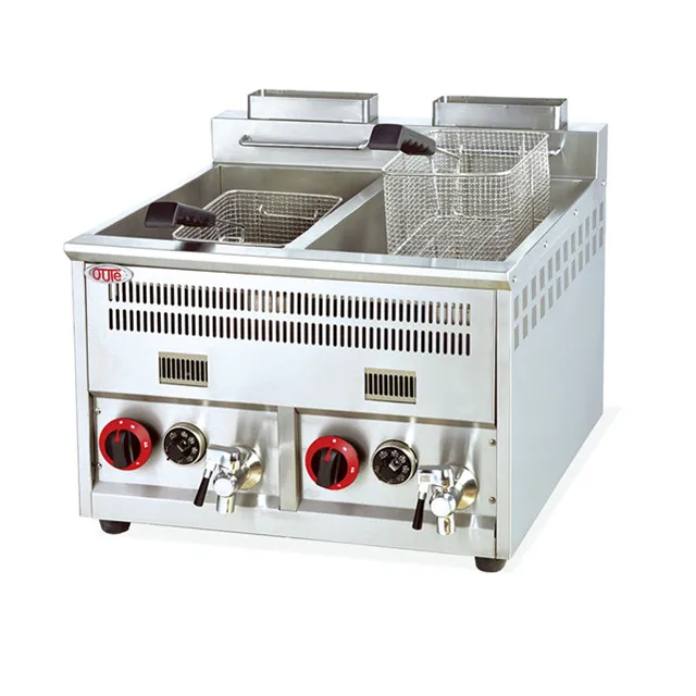 12l Counter Top Double Tank Gas Deep Fryer Buy 12l Gas Fryer,2basket