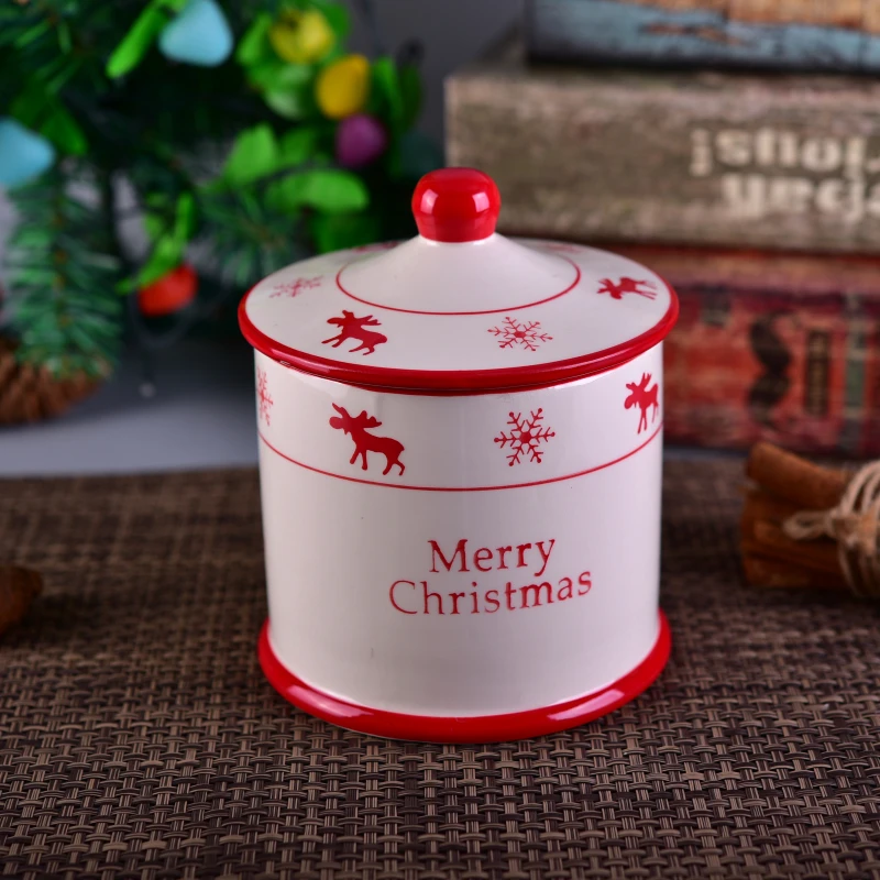 Wholesales Christmas festival ceramic candle jars home decoration