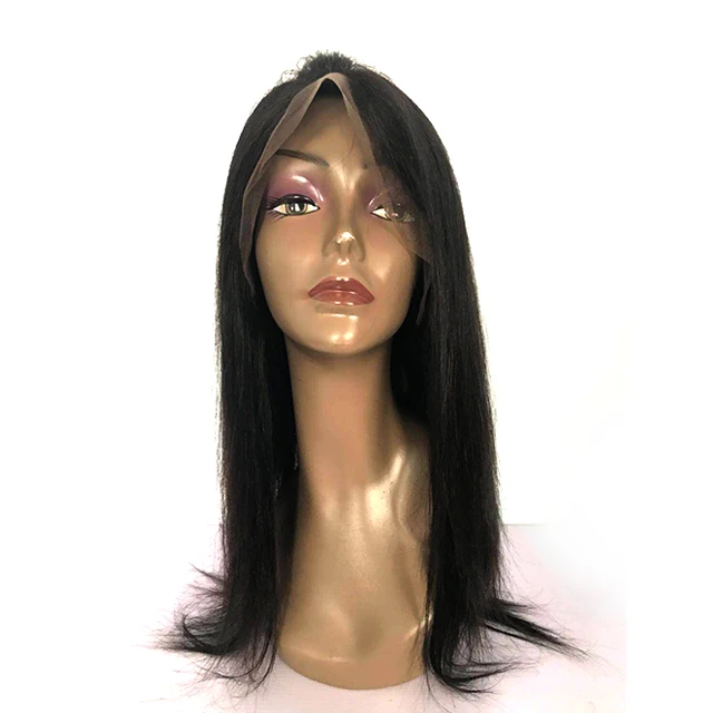 

Factory Direct full cuticle aligned virgin mink brazilian human hair straight lace front wigs with baby hair for black women
