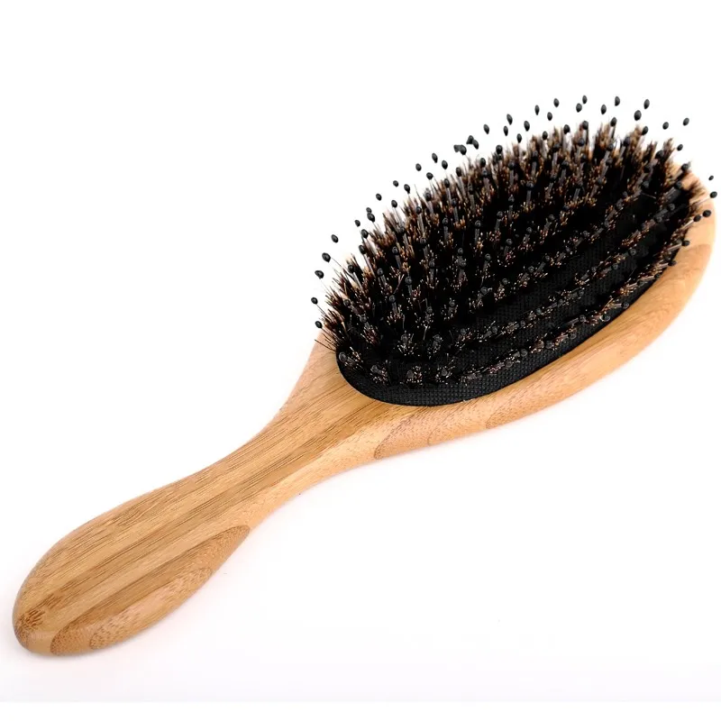 Mixed Bristle And Nylon Head Scalp Massage Hair Brush Oval Detangling