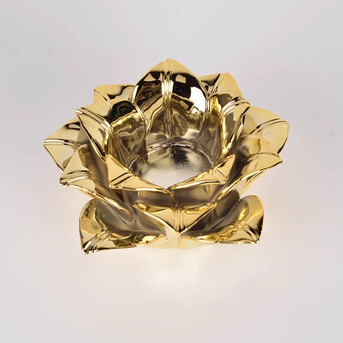 Lotus Flower Shaped Candle Holder Ceramic Tea Light Holder For Table