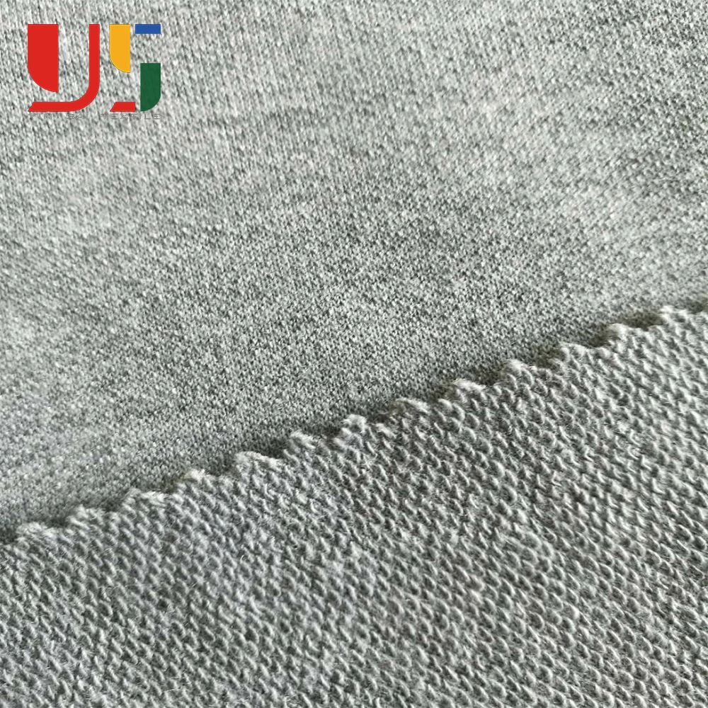 plain 100% polyester spun yarn terry fabric for hoodies