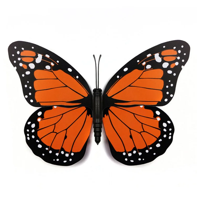 Realistic Pvc 12cm 3d Monarch Butterfly Stickers For Home Decoration ...