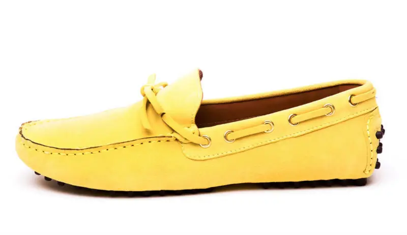 yellow driving shoes