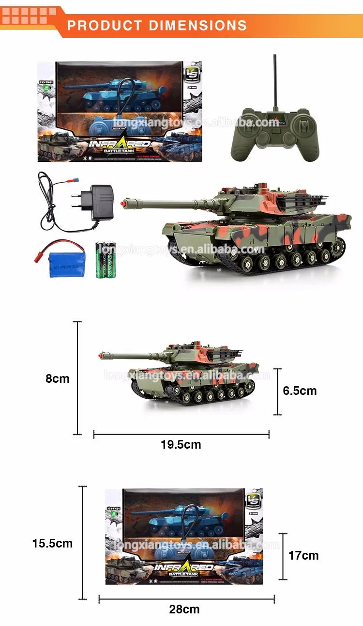 High quality rechargeable battery 180 degree rotating rc mini battle tank with infrared against function