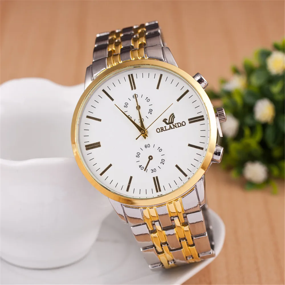 

ORLANDO Watch Mens Fashion Classical Stainless Steel Strap Cheaper Quartz Watch Relogio Wholesale, 3 colors