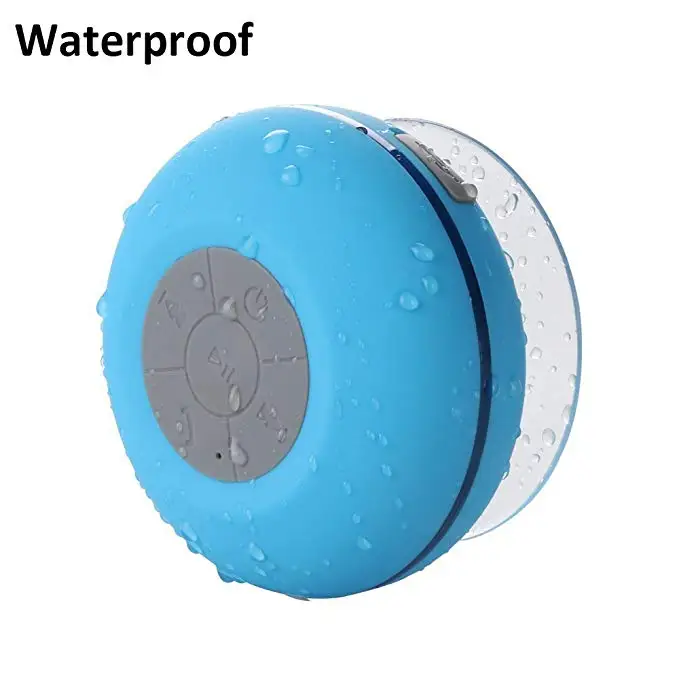 Water Proof Bluetooth 3.0 Mini Water Resistant Wireless Shower Speaker, Handsfree Portable Speakerphone with Built-in Mic