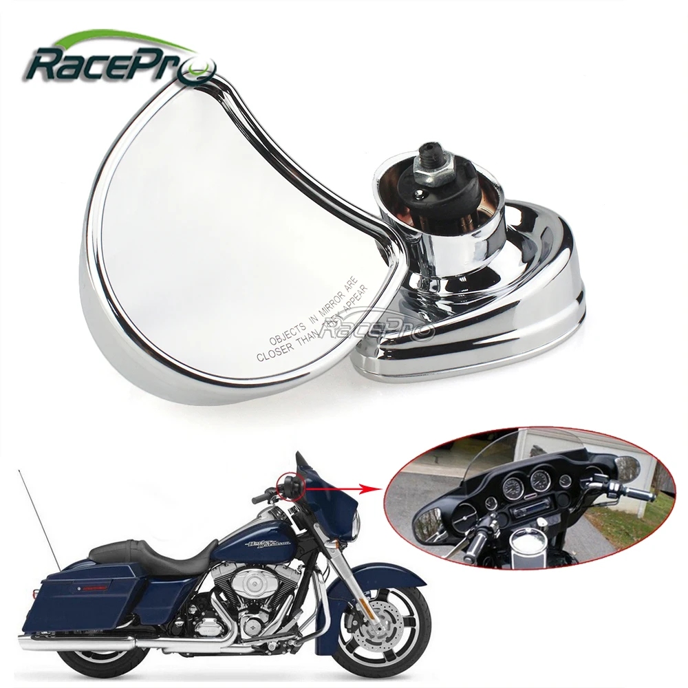 

RACEPRO 10mm Rearview Motorcycle Mirror for Harley Street Glide FLHX Electra Glide FLHT FLHTK FLHTCU 1996-2013